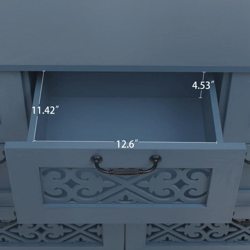7-Drawer Cabinet - Blue/Dark Green