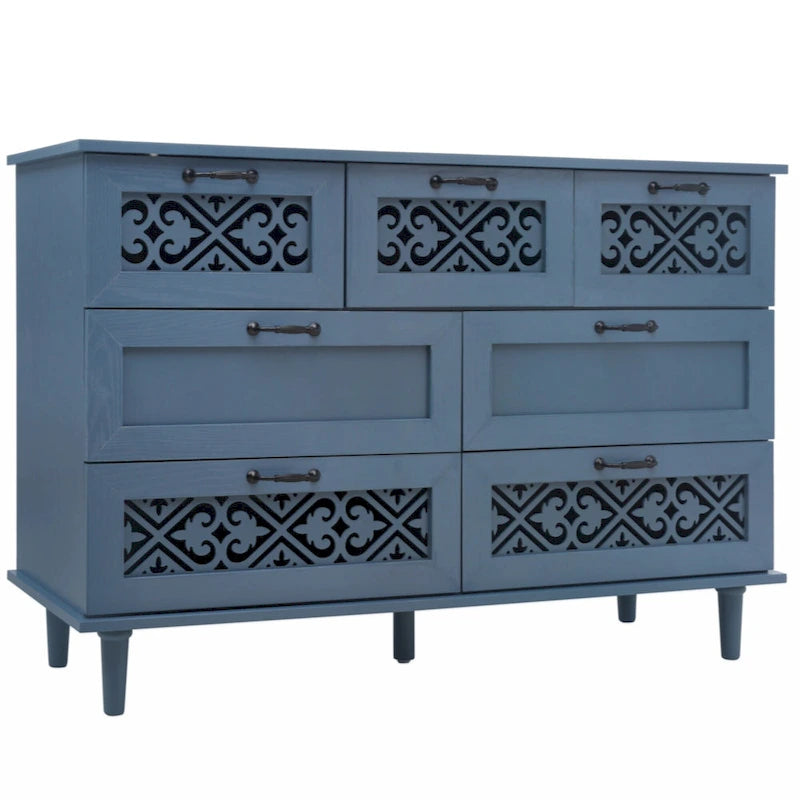 7-Drawer Cabinet - Blue/Dark Green
