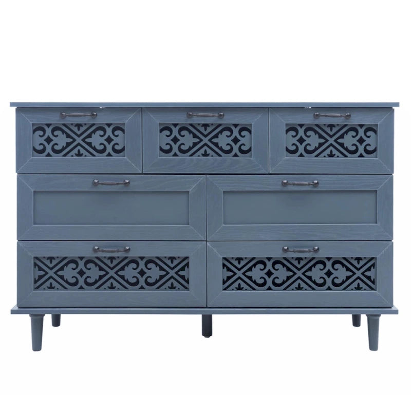 7-Drawer Cabinet - Blue/Dark Green