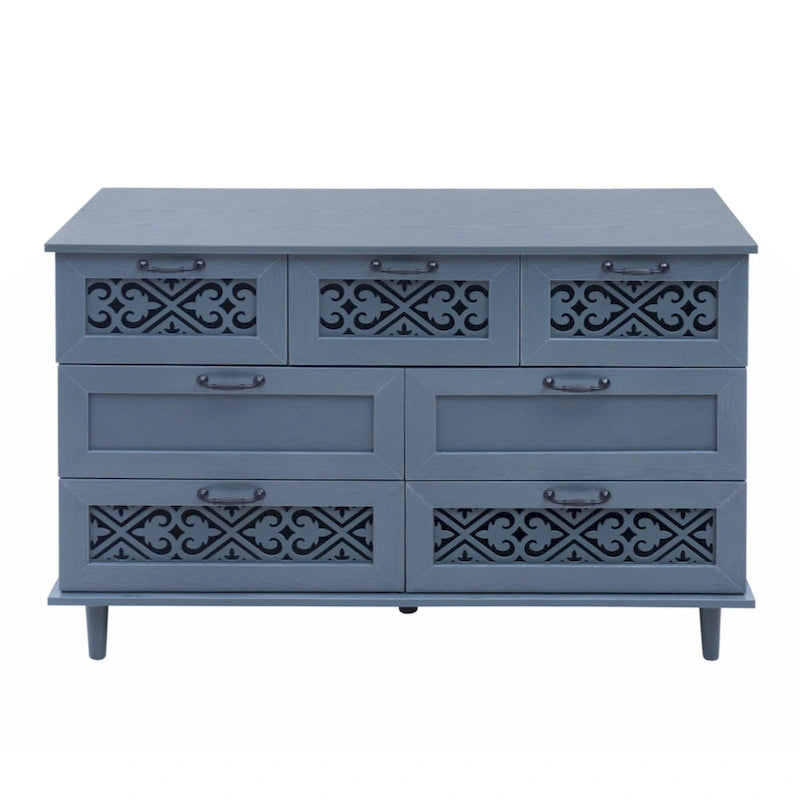 7-Drawer Cabinet - Blue/Dark Green
