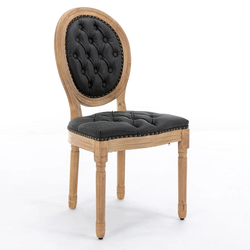 Set of 2 French Style Solid Wood Dining Chair with Nailhead