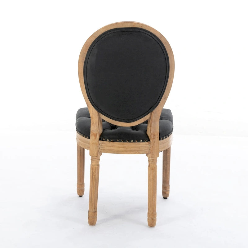 Set of 2 French Style Solid Wood Dining Chair with Nailhead