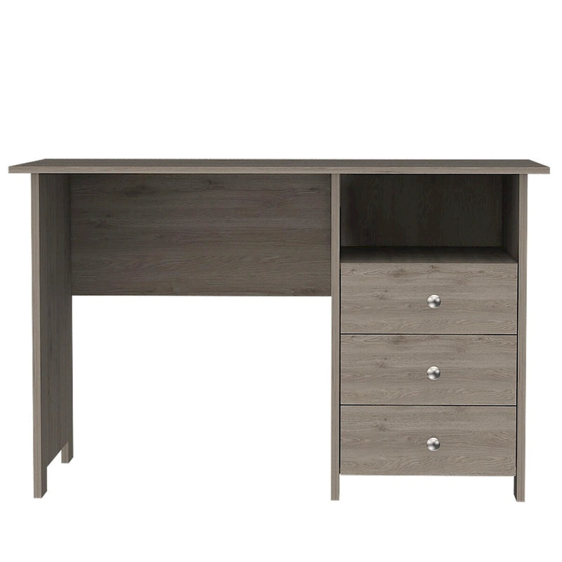 Computer Desk with Drawers and Shelf - Grey