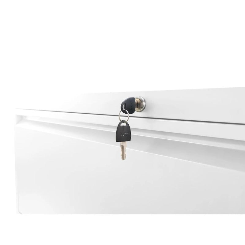 Lateral File Cabinet with Lock - Black/White, 5-Drawer