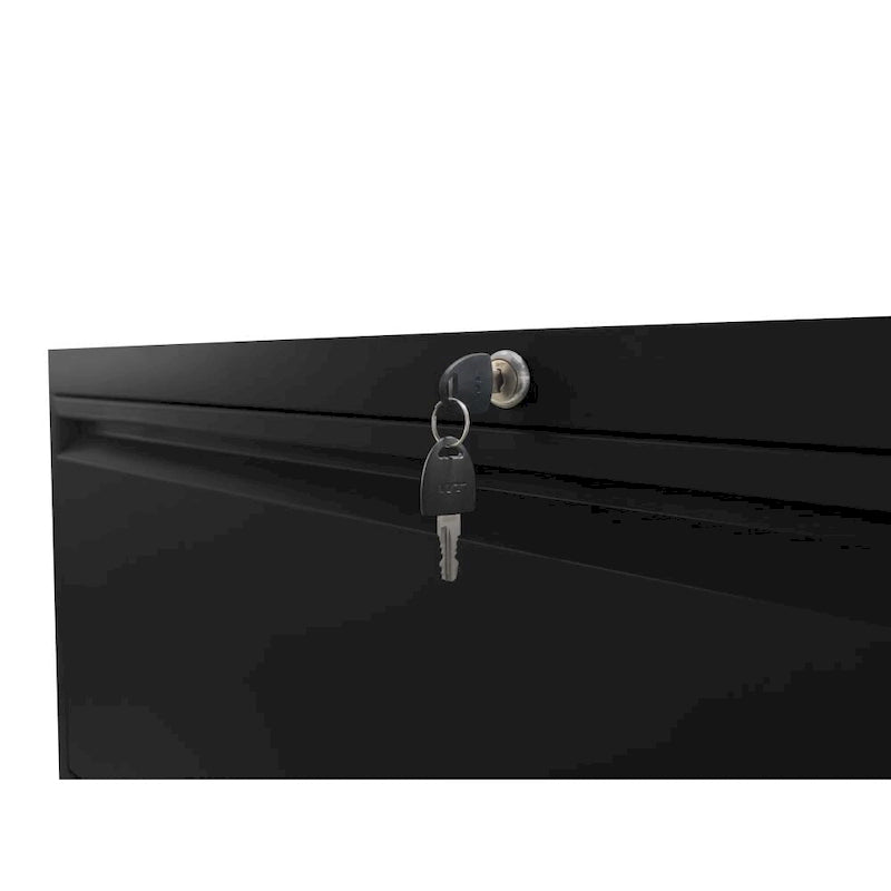 Lateral File Cabinet with Lock - Black/White, 5-Drawer