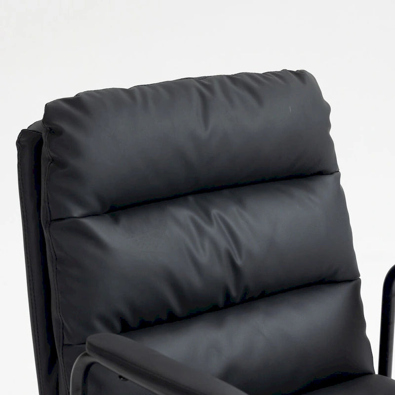 Office Chair,Mid Back Home Office Desk Task Chair with Wheels and Arms Ergonomic PU Leather Computer Rolling Swivel Chair