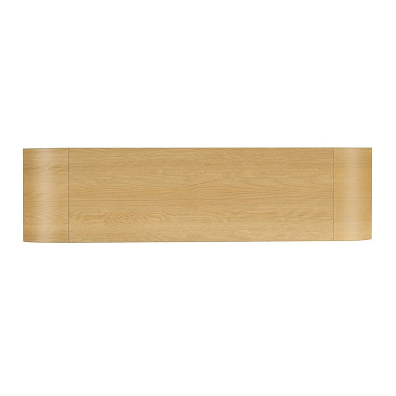 Wood Curved Corner Cabinet with Adjustable Shelves and 4 Door
