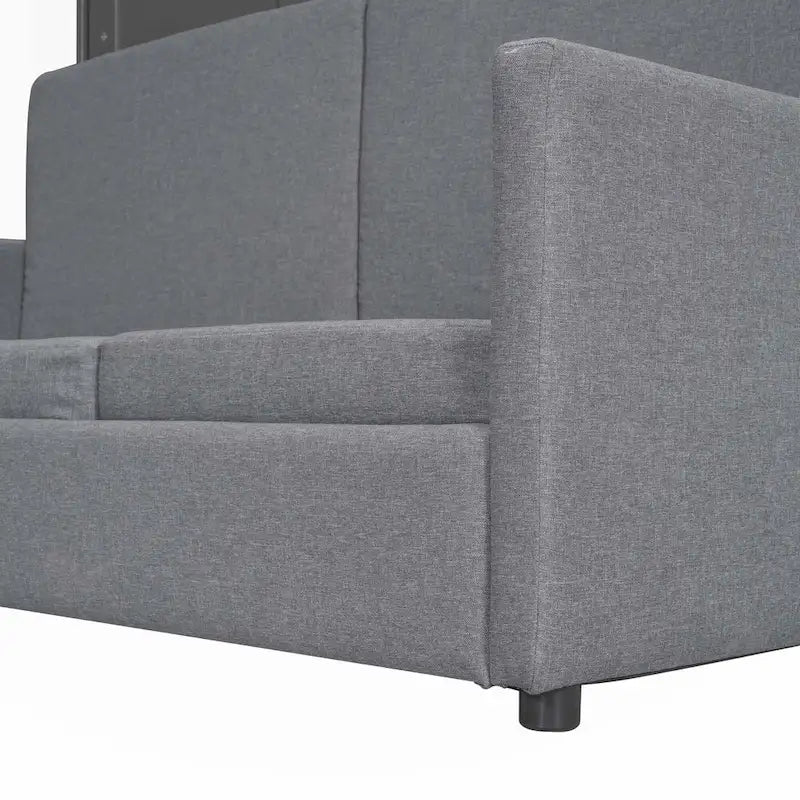 Wall Bed with Sofa - Queen Size (Gray/White)