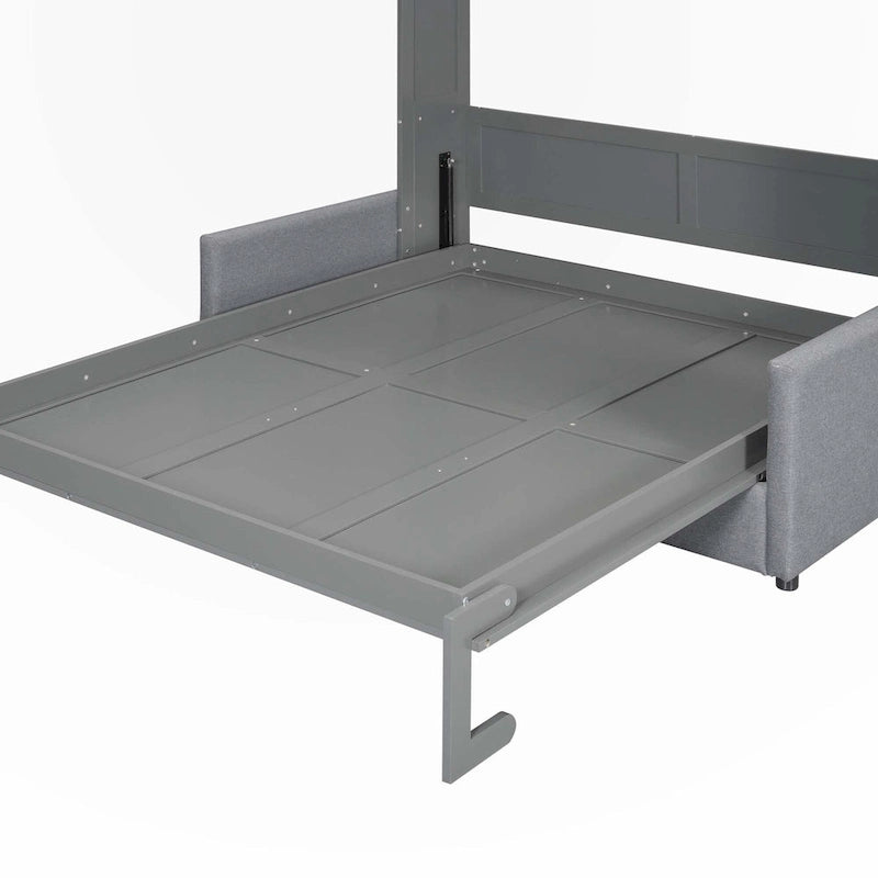 Wall Bed with Sofa - Queen Size (Gray/White)