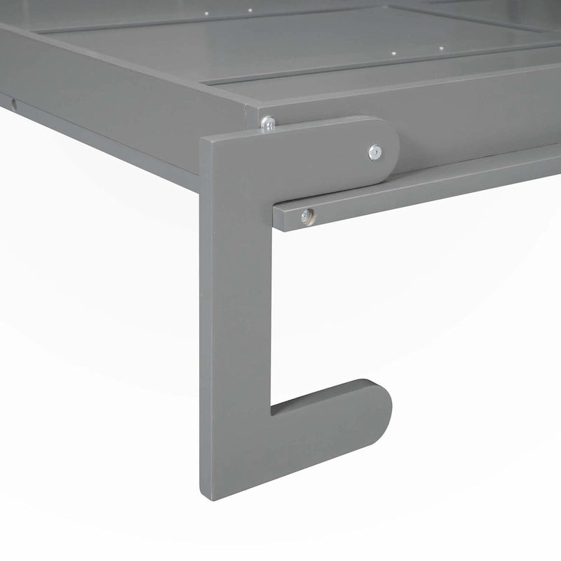 Wall Bed with Sofa - Queen Size (Gray/White)